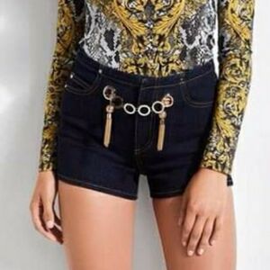NEW GUESS High Rise Tassel Denim Shorts SZ 27